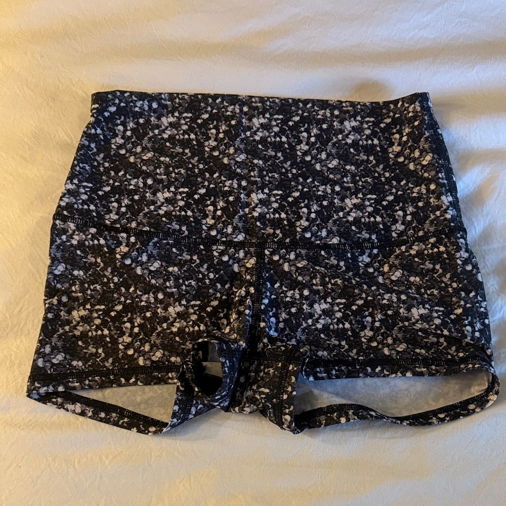 lululemon athletica Black and White Spandex Shorts
